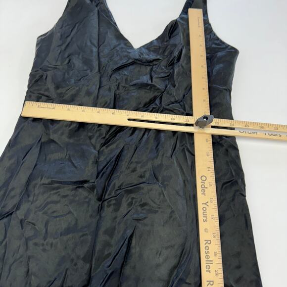 Vince Dress Womens Small Black Satin Slip Gown Open Back V Neck - Picture 10 of 15